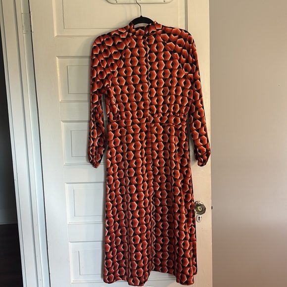 Worthington Orange Bishop Sleeve Midi Dress - Picture 4 of 4
